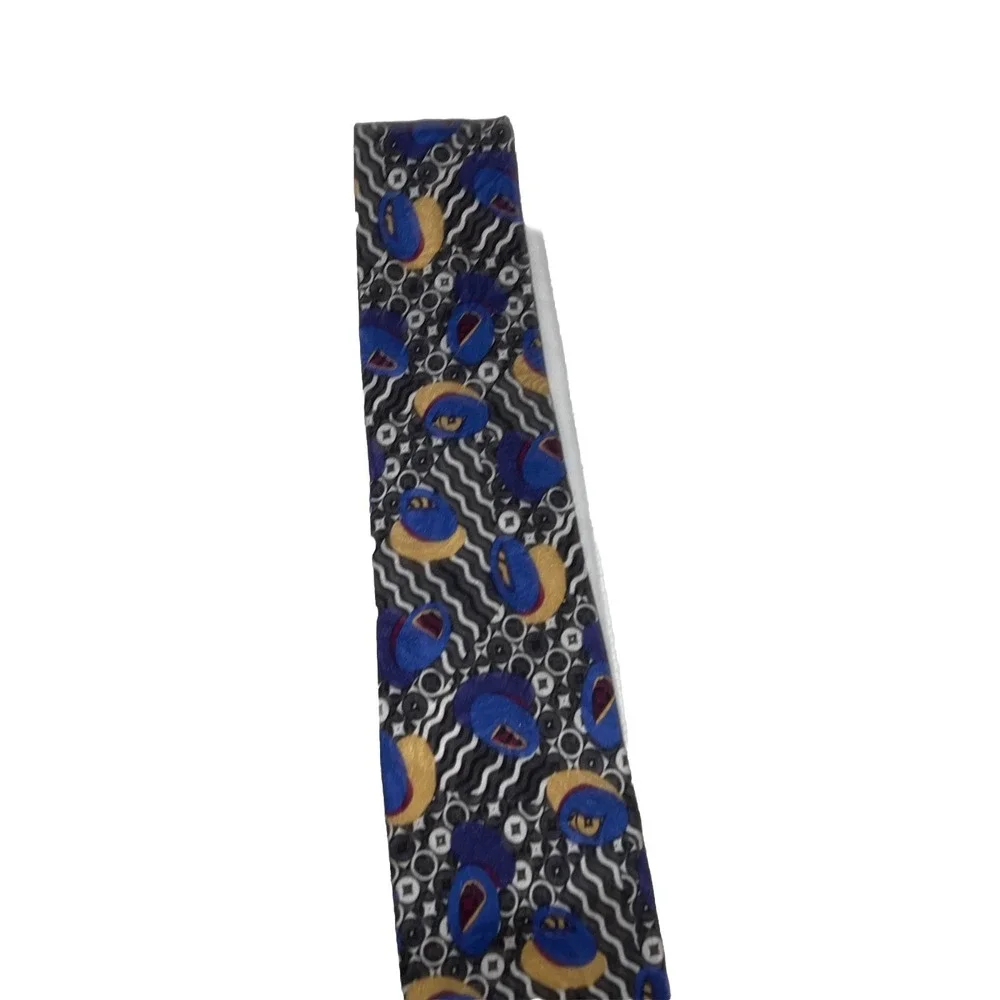 Oleg Cassini Black Geometric Neck Tie